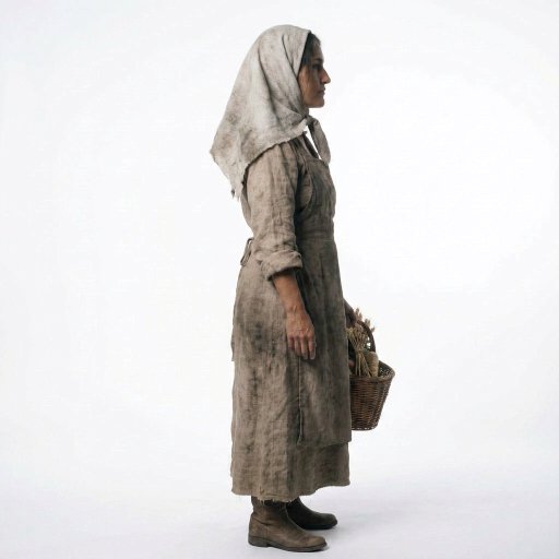 Figur: die Magd im Profil mit Korb