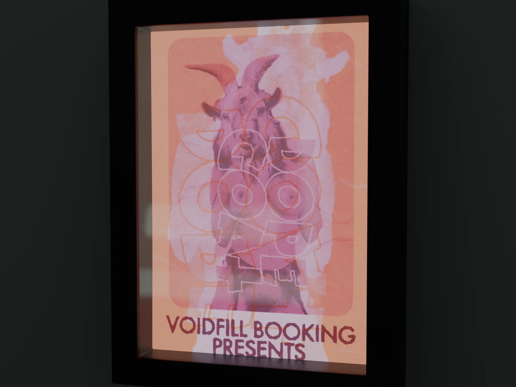 Posterwerk-Rendering: der Leuchtkasten von nahem, das Plakat füllt den Kasten